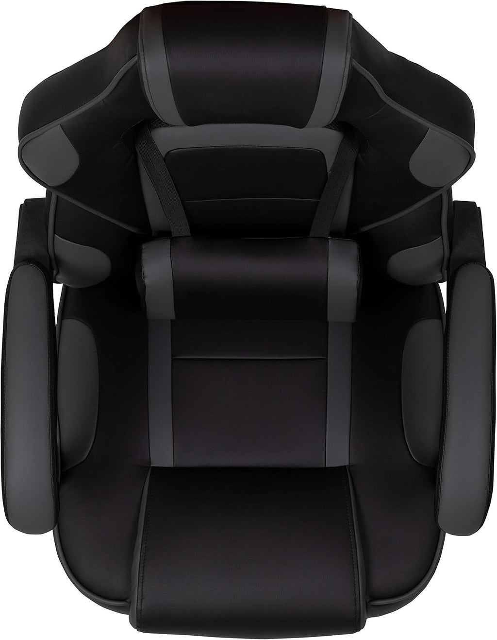 EMMA + OLIVER Black/Gray Ergonomic Gaming Chair -Recline Back/Arms, Footrest, Massaging Lumbar