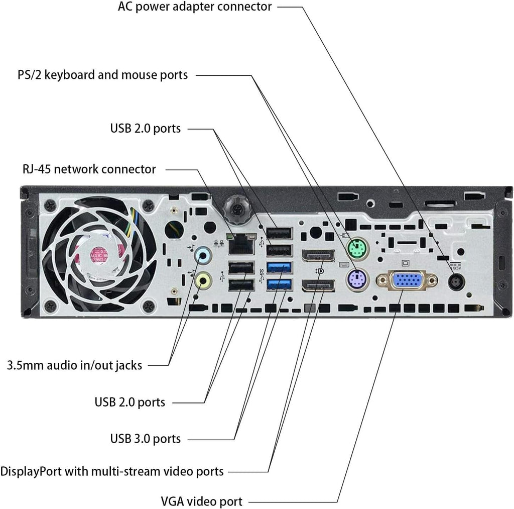 HP Elite 800 G1 USFF Desktop Computer PC, Intel Core i5 4th Gen Processor, 4GB RAM, 120 SSD, MTG New 22 inch Monitor, RGB Speaker and Keyboard Mouse, WiFi Windows 11 64-Bit (Renewed)