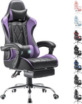 Homall Gaming Chair, Computer Chair with Footrest and Massage Lumbar Support, Ergonomic High Back Video Game Chair with Swivel Seat and Headrest (Purple)