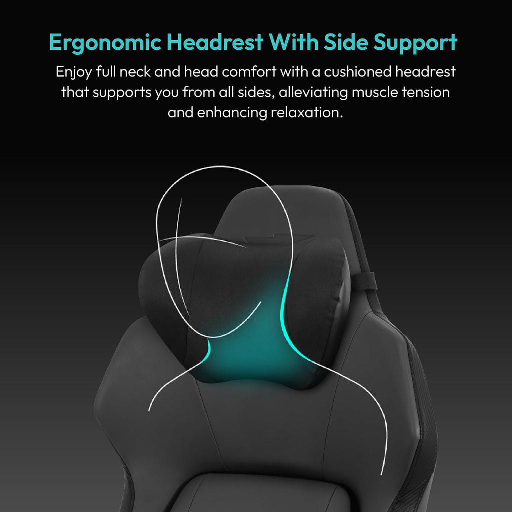 ThunderX3 CORE Smart Modern Gaming Chair Black – Ergonomic Office Chair, Automatic Lumbar Support, Synchronised Mechanism, 3D Armrests, Faux Leather, for Users up to 125kg, 155-190cm