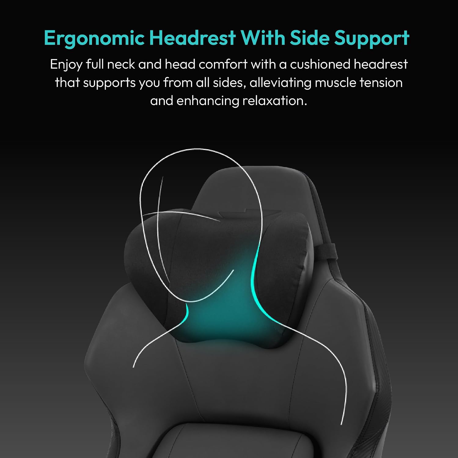 ThunderX3 CORE Smart Modern Gaming Chair Black – Ergonomic Office Chair, Automatic Lumbar Support, Synchronised Mechanism, 3D Armrests, Faux Leather, for Users up to 125kg, 155-190cm