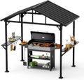 8' x 5' BBQ Gazebo Hardtop Grill Gazebo for Outdoor Grill, Heavy-Duty Aluminum Frame and Galvanized Steel Roof, Great for Patio and Backyard