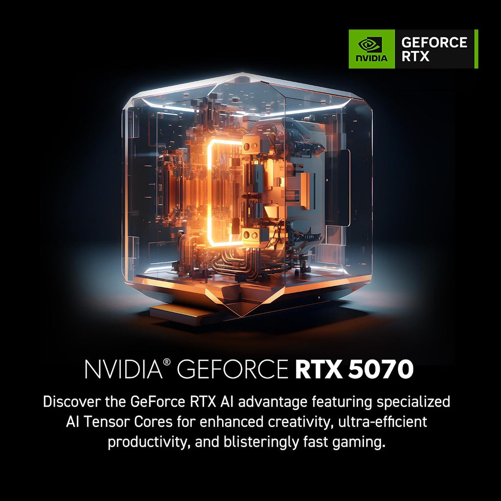 msi Aegis R2 AI Gaming Desktop: Intel Core Ultra 7 265, GeForce RTX 5070, 32GB DDR5, 2TB M.2 NVMe SSD, ARGB Fan Air Cooling, USB Type C, VR-Ready, Windows 11 Home: C2NVP7-2070US