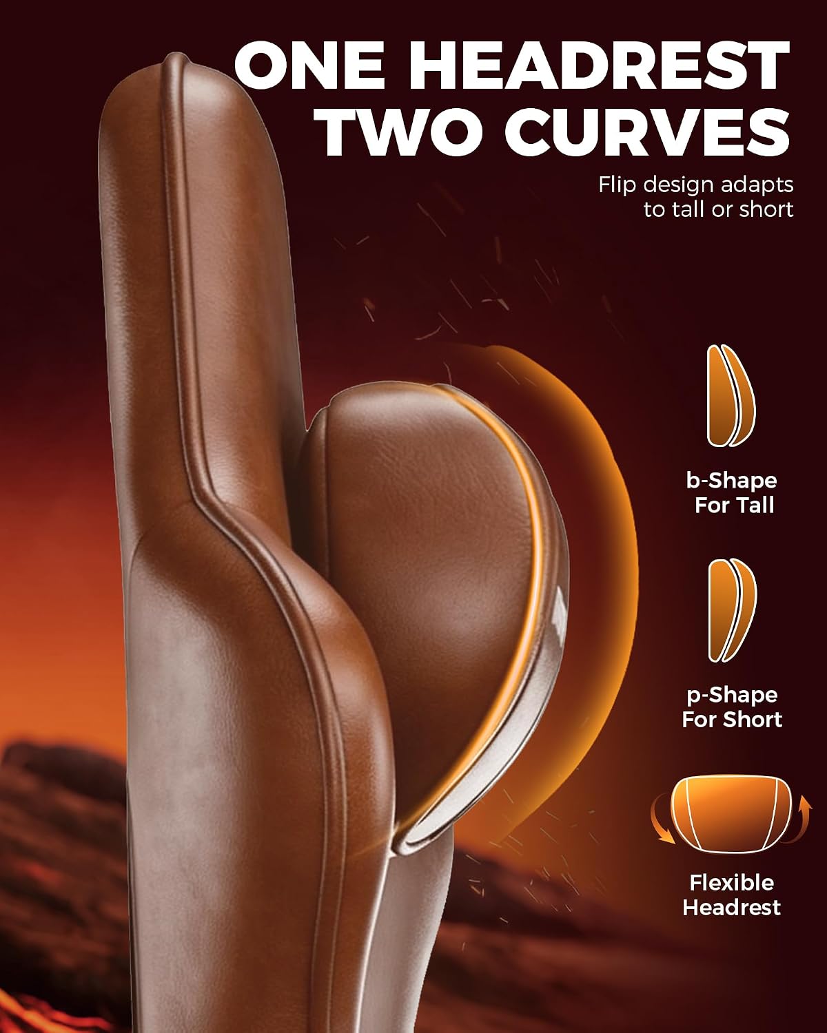 GTPLAYER Big and Tall Gaming Chair with Footrest, Ergonomic Office Desk Chair with 4.4in Thick Cushion and Wide Wingless Seat, Comfortable Leather Computer Chair, Predator Series, Chocolate Brown