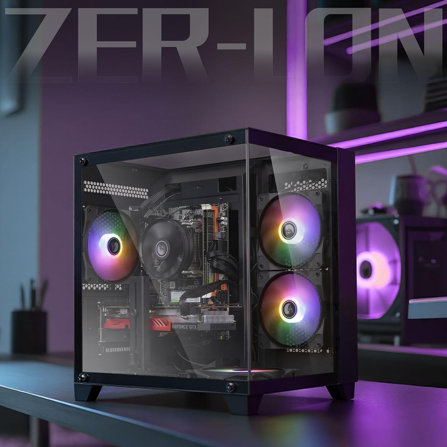 ZER-LON Prebuilt Gaming PC Desktop, Ryzen 5 6Cores up to 4.2GHz, Radeon RX 590 8GB Graphics Card, 16G DDR4 RAM, 512GB SSD, WiFi RGB Fan x5