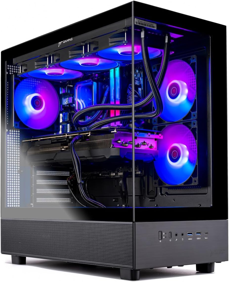 Skytech Gaming Azure 3 Gaming PC, Intel i7 14700F 2.1GHz, NVIDIA RTX 5060, 1TB NVMe SSD, 32GB DDR5 RAM 6000, 850W Gold ATX 3 PSU, 360 ARGB AIO, Wi-Fi, Win 11, Desktop