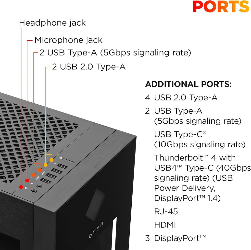 HP OMEN 45L Gaming Desktop, Intel Core Ultra 7 265K, 32 GB RAM, 1 TB SSD, NVIDIA GeForce RTX 5070 Ti, Windows 11 Pro, Microsoft Copilot, Tempered Glass, GT22-3060 (2025)