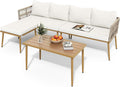 YITAHOME 6 Pieces Patio Furniture Set with Coffee Table & Washable Cushions, Wicker Rattan Conversation Sectional Set for Garden Yard Pool Beige
