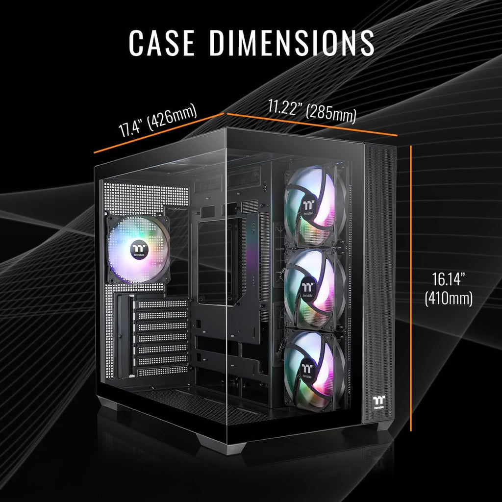 Thermaltake LCGS View 9880-380 Gaming Desktop (AMD Ryzen™ 7 9800X3D, ToughRam 32GB DDR5 6400MT/s RGB Memory, NVIDIA® GeForce RTX™ 5080, 1TB NVMe M.2, WiFi, Windows 11) V38B-B850-580-LCS