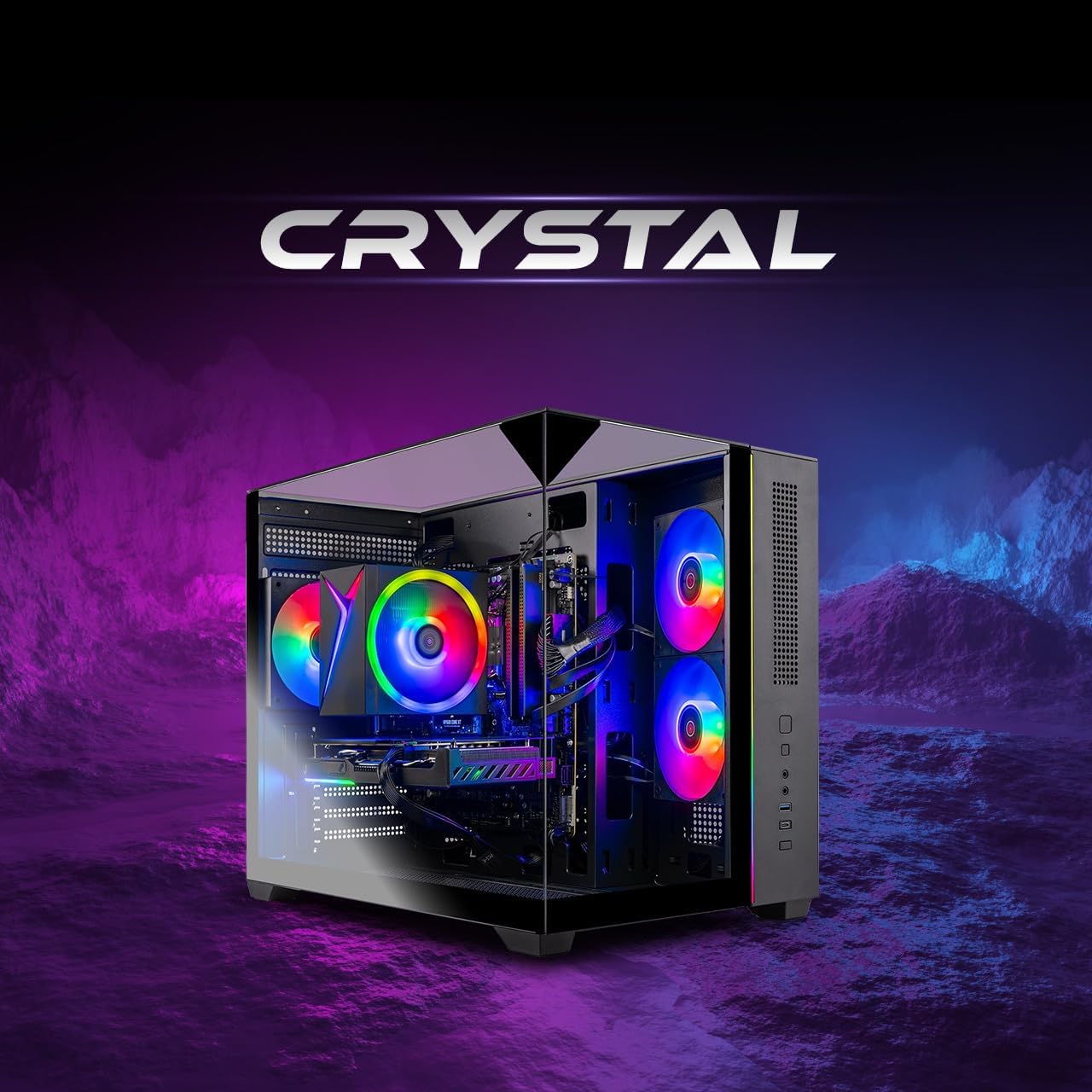 Skytech Gaming Crystal Gaming PC, AMD Ryzen 7 5700 3.7GHz, AMD RX 9060 8GB VRAM, 1TB NVMe SSD, 16GB DDR4 RAM 3200, 650W Gold PSU, WI-FI 5, Windows 11, Desktop