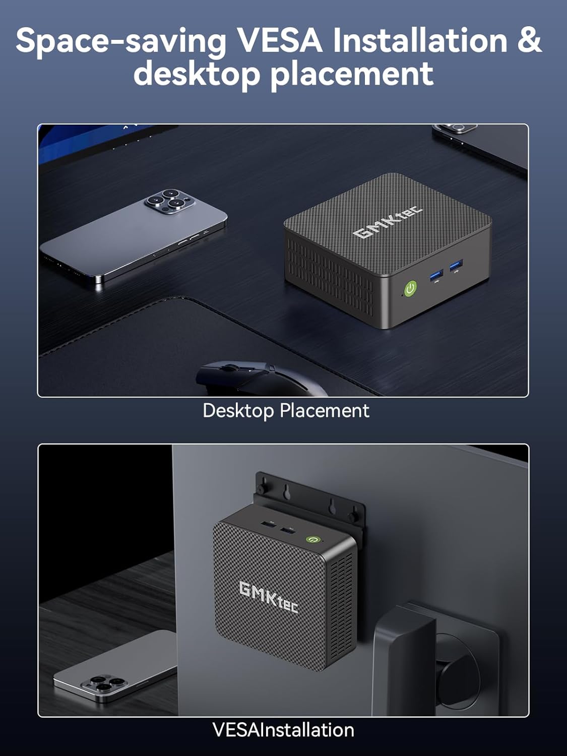GMKtec Mini PC, G3 PRO Intel Core i3-10110U (Beats 4300U/N150), 16GB DDR4 RAM (Dual Channel) 512GB Storage Drive, Desktop Computer 4K Dual HDMI/USB3.2/WiFi 6/BT5.2/2.5GbE for Office, Business