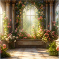 Kate 10x10ft Spring Pink Flowers Scenic Photography Backdrops Garden Pavilion Sunshine Floral Wall Photo Background Wedding Girls Birthday Party Backdrop Shooting