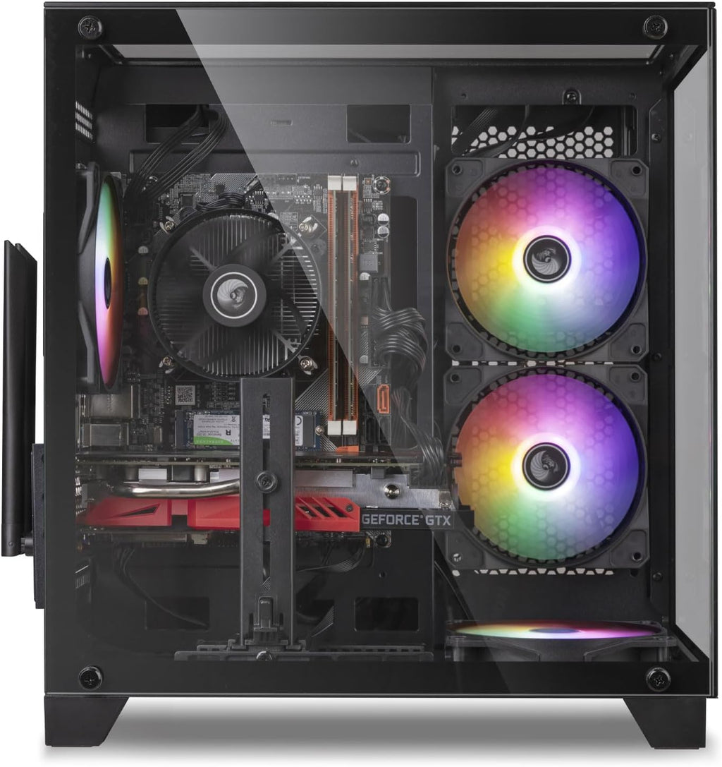 ZER-LON Prebuilt Gaming PC Desktop, Ryzen 5 6Cores up to 4.2GHz, Radeon RX 590 8GB Graphics Card, 16G DDR4 RAM, 512GB SSD, WiFi RGB Fan x5