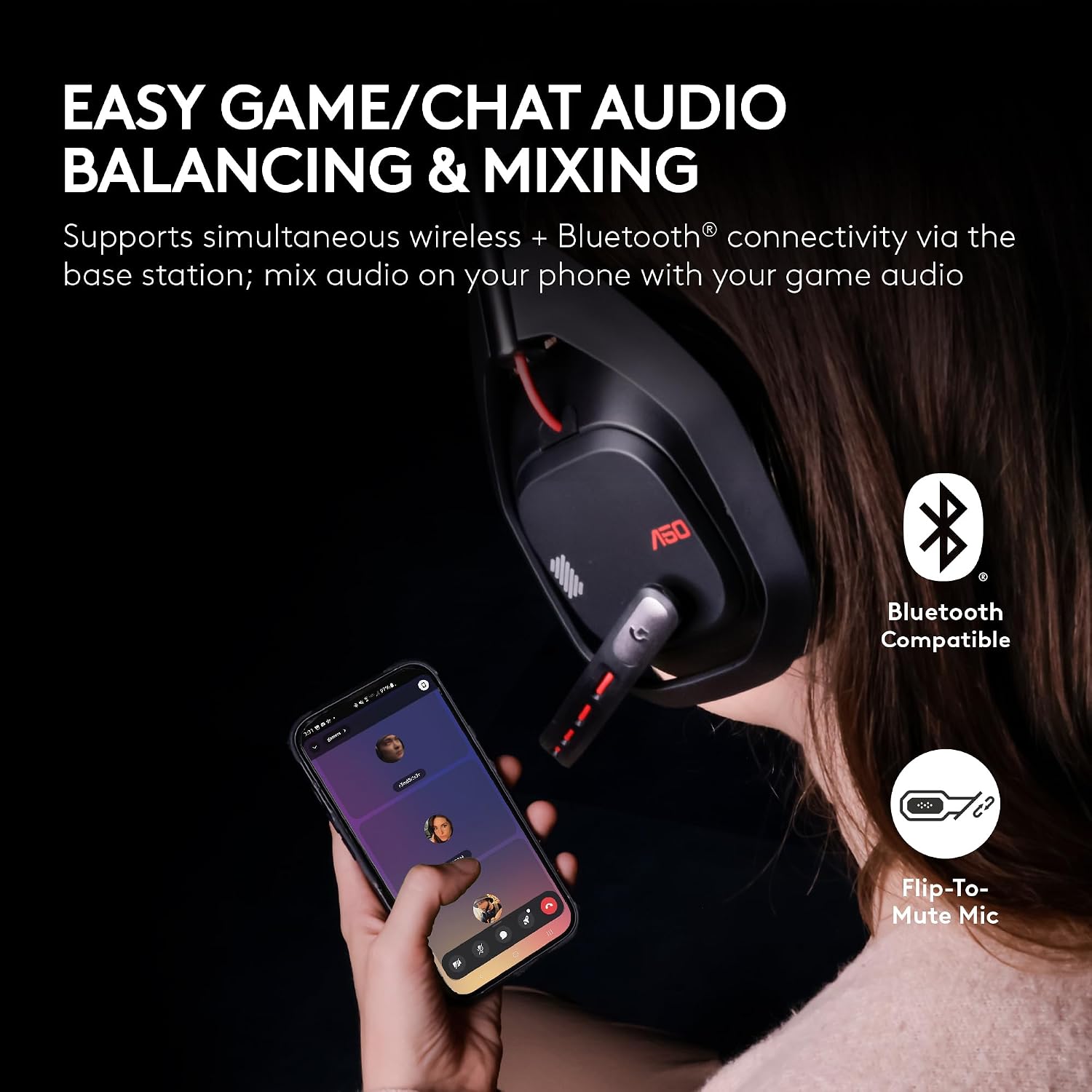 Logitech G Astro A50 Multi-Platform Wireless Gaming Headset + Base Station for PS5/Xbox/PC: PLAYSYNC Audio Switcher, <16bit/48kHz (Console), <24bit/48kHz (PC), 24hr Battery, 2.4GHz & BT - White