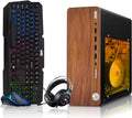 HP Full Dark Gaming PC Desktop Computer – AMD Pro A10-9700,RX 550 Graphics,16GB RAM,512GB SSD,RGB Keyboard with AI Copilot,Mouse,WiFi,RGB Headphone,Windows 11(Renewed)