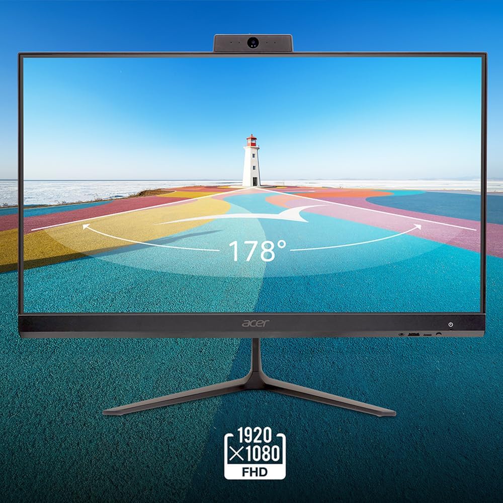 acer Aspire C24 AIO Desktop | 23.8' Full HD IPS 120Hz Display | AMD Ryzen 5 7430U Hexa-Core Processor | AMD Radeon Graphics | 16GB DDR4 | 512GB SSD | Wi-Fi 6E | USB Keyboard & Mouse | C24-2G-UR15