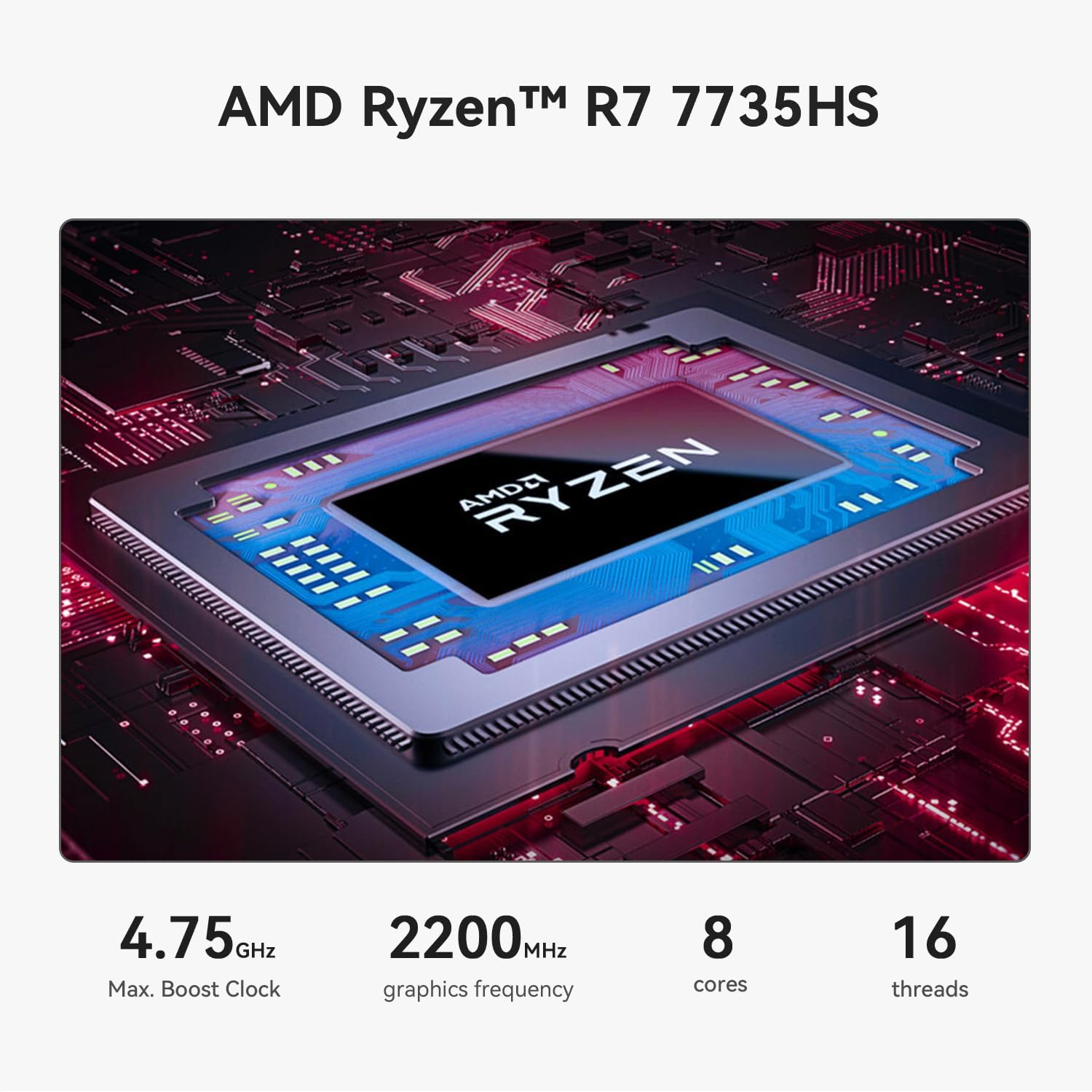 Beelink SER5 MAX Mini PC, AMD Ryzen 7 7735HS(6nm, 8C/16T) up to 4.75GHz, Mini Computer 24GB LPDDR5 RAM 500GB NVME SSD, Micro PC 4K@60Hz Triple Display, Mini Gaming Computer WiFi6/BT5.2/HTPC/W-11 Pro