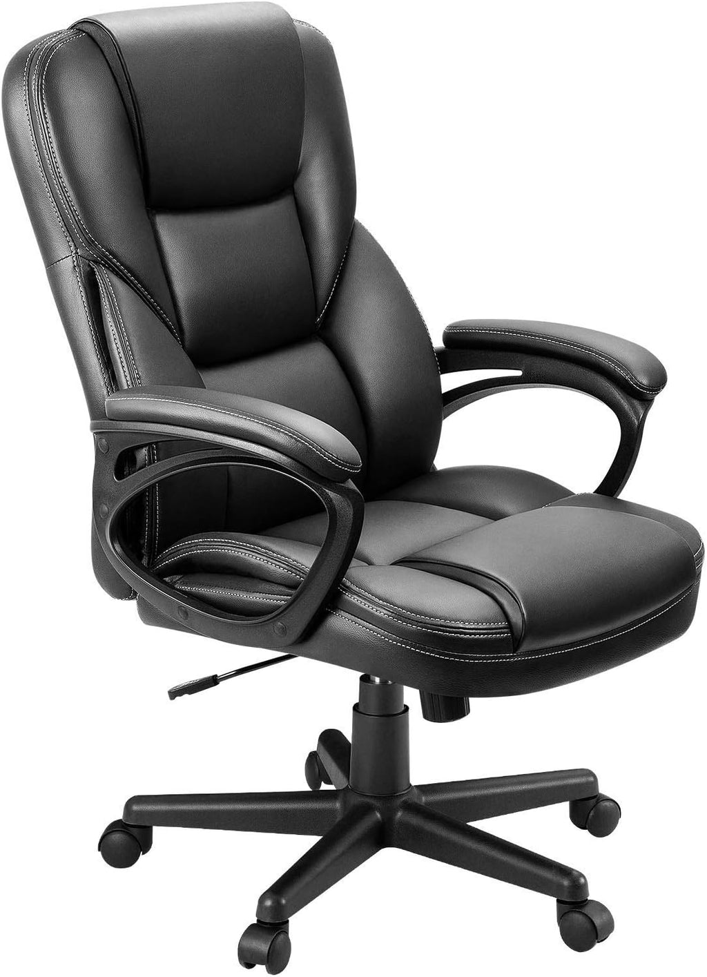 Furmax Office Executive Chair High Back Adjustable Managerial Home Desk Chair, Swivel Computer PU Leather Chair with Lumbar Support (2, Black)