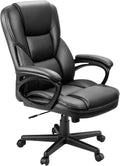 Furmax Office Executive Chair High Back Adjustable Managerial Home Desk Chair, Swivel Computer PU Leather Chair with Lumbar Support (2, Black)