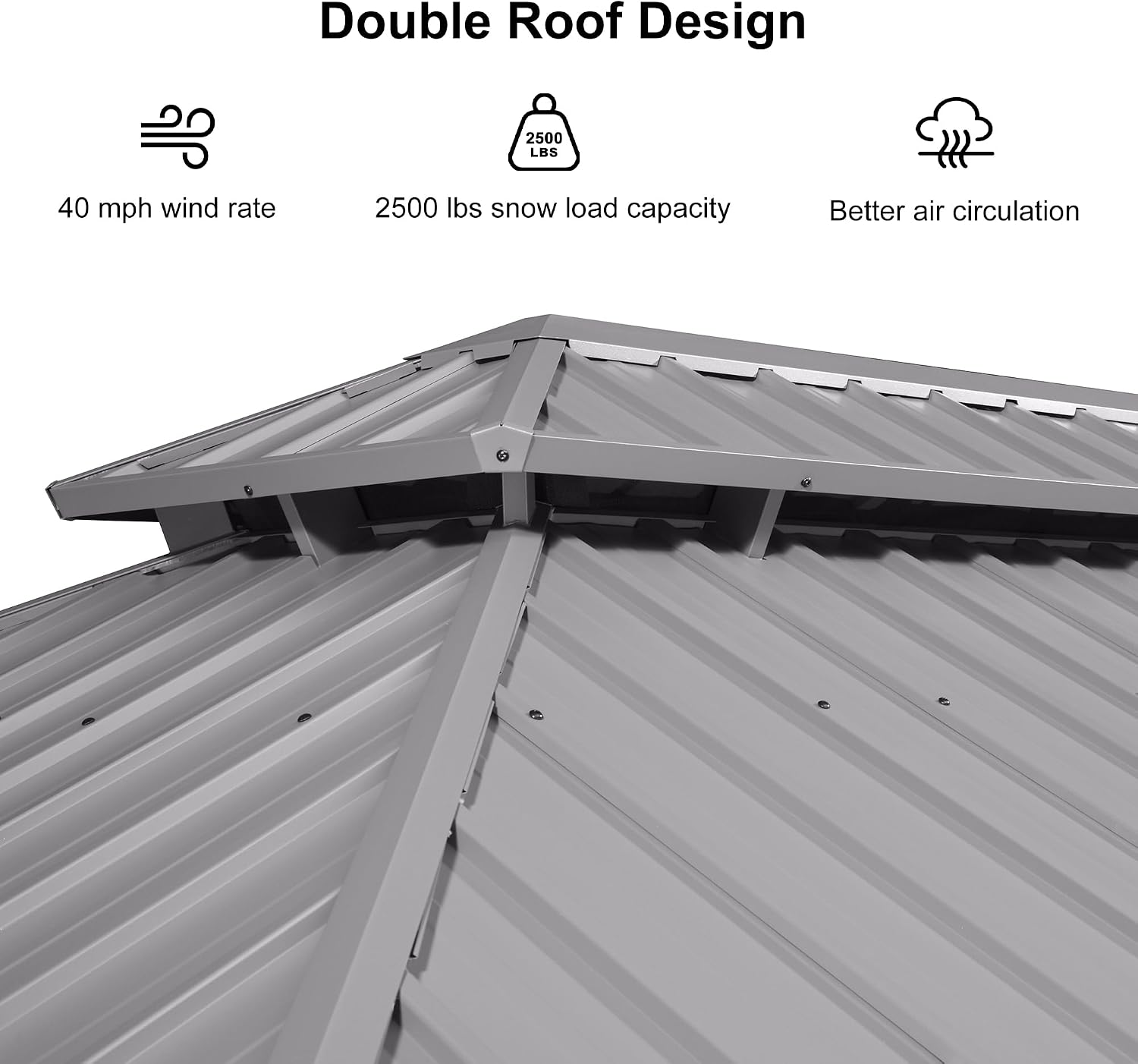 PURPLE LEAF 10' x 16' Hardtop Aluminum Gazebo with Netting and Curtains Heavy Duty Permanent Gazebo with Double Metal Roof for Patio Deck Lawn Garden All Weather Outdoor Pavilion Gazebos, Light Grey