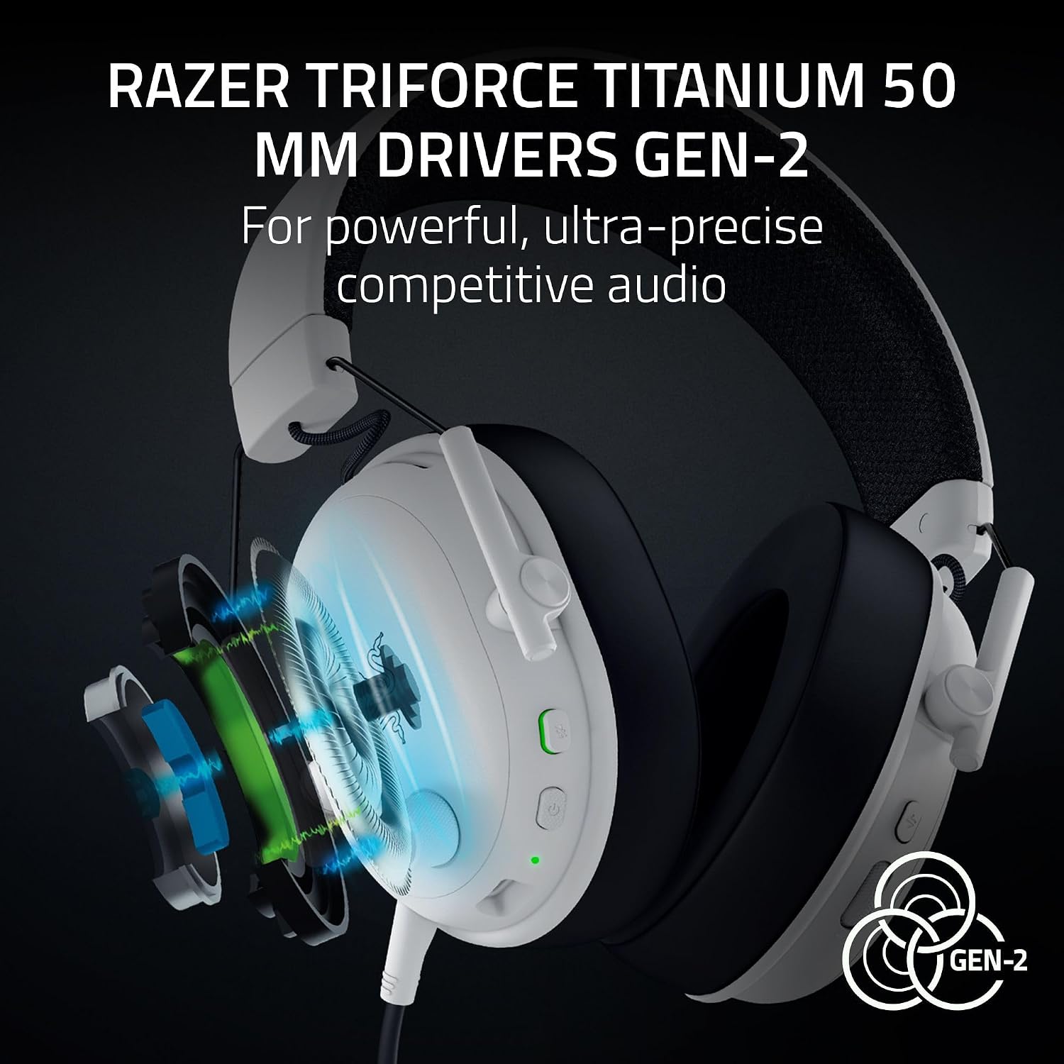 Razer BlackShark V3 Wireless Gaming Headset for PC: 50mm Drivers - Super Wideband Mic - 2.4 GHz, Bluetooth, USB - Works with Mac, PS5, Nintendo Switch, Smartphone - 70 Hr Battery - White