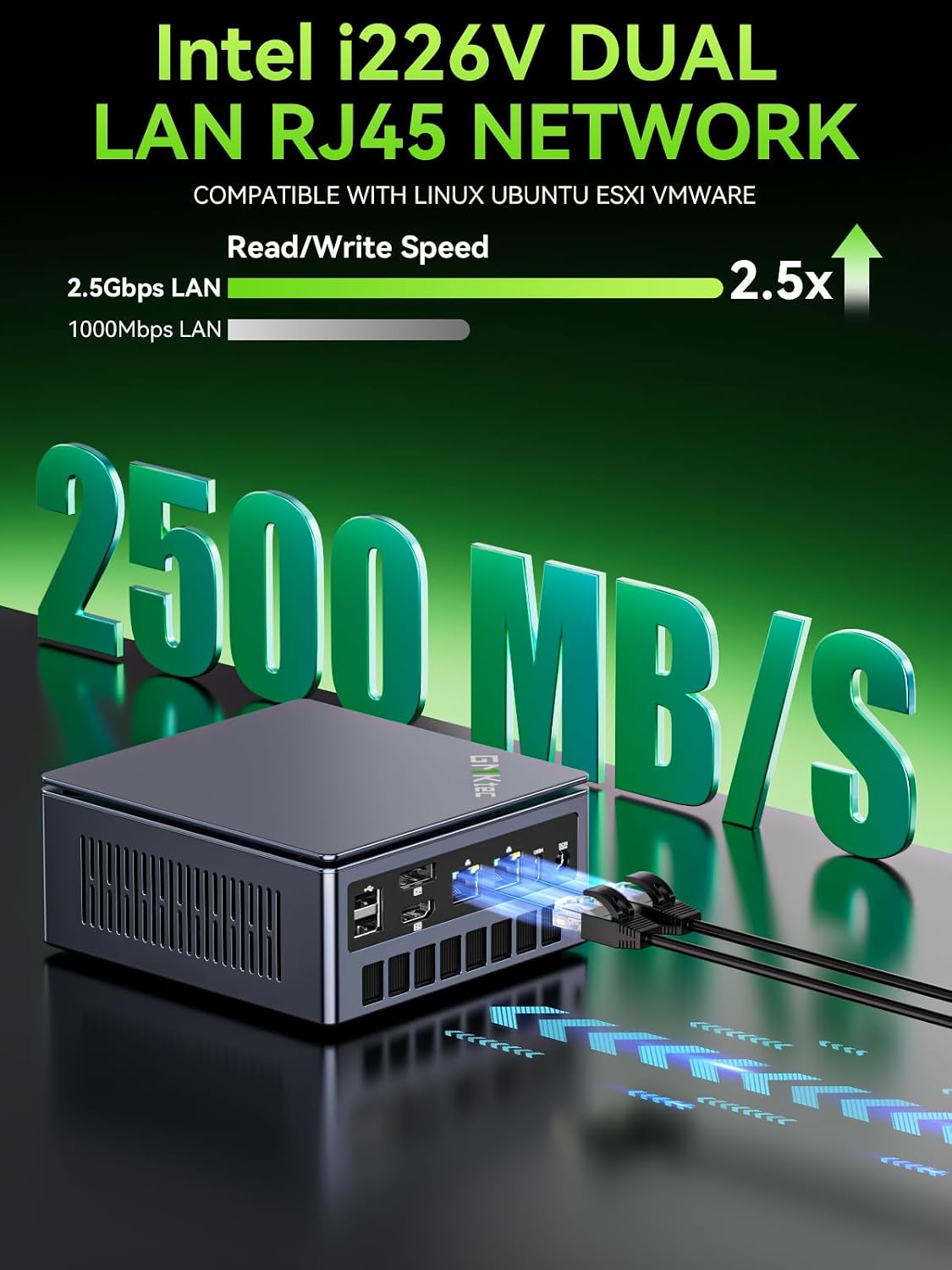 GMKtec Mini PC Gaming AMD Ryzen 7 PRO 6850U 32GB DDR5 1TB PCle SSD I226V Dual NIC LAN 2.5G Desktop Oculink Computer, Dual USB4, HDMI 2.1, USB-C M7 Ultra