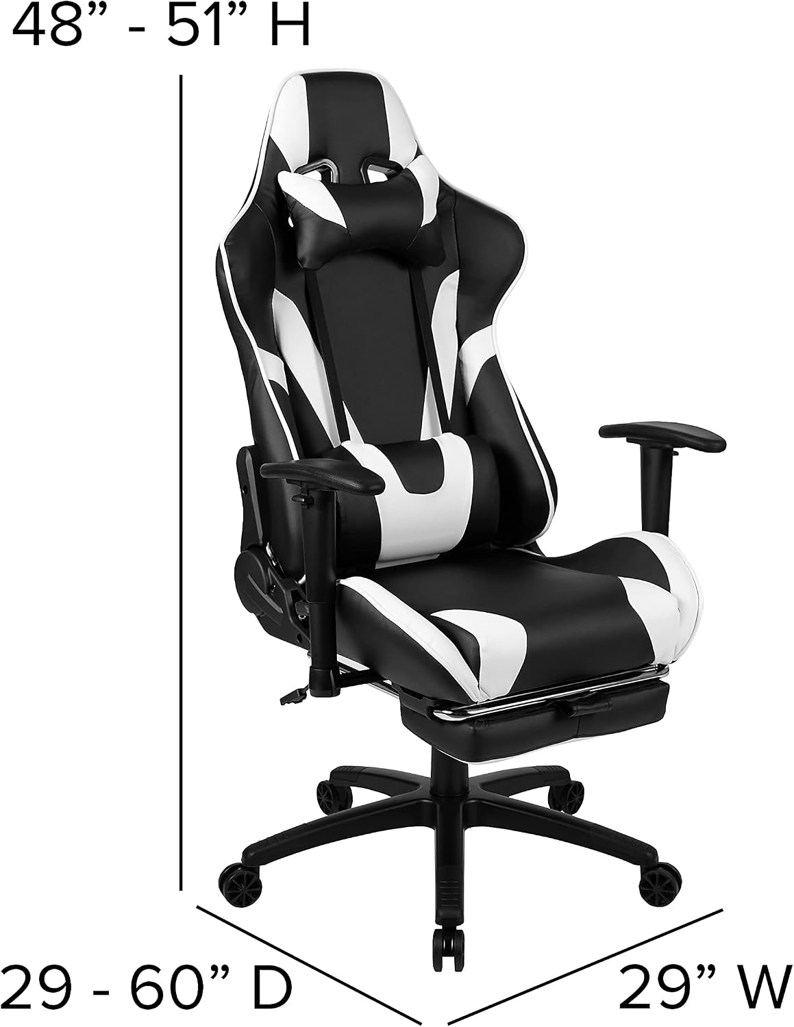 Flash Furniture Red Gaming Desk and Black Footrest Reclining Gaming Chair Set with Cup Holder and Headphone Hook