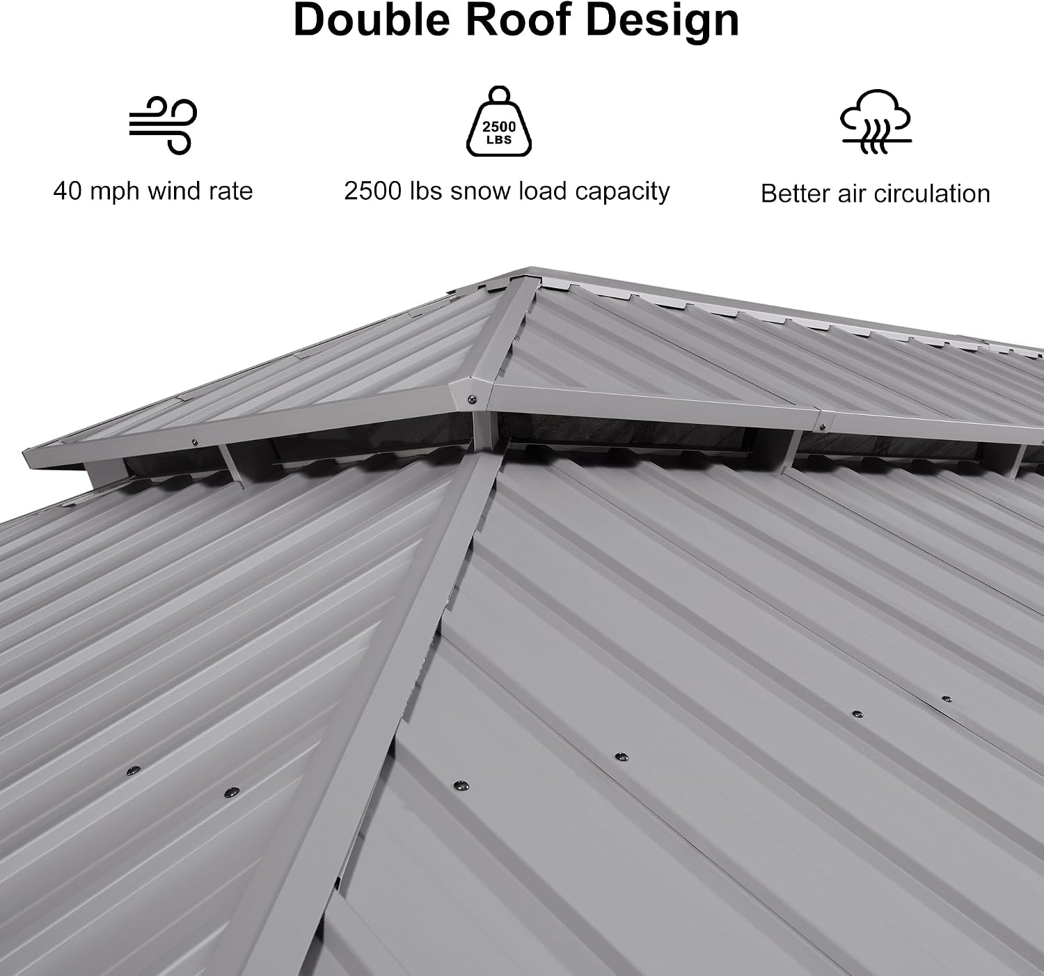 PURPLE LEAF 14' x 24' Hardtop Aluminum Gazebo with Netting and Curtains Heavy Duty Permanent Gazebo with Double Metal Roof for Patio Deck Lawn Garden All Weather Outdoor Pavilion Gazebos, Light Grey