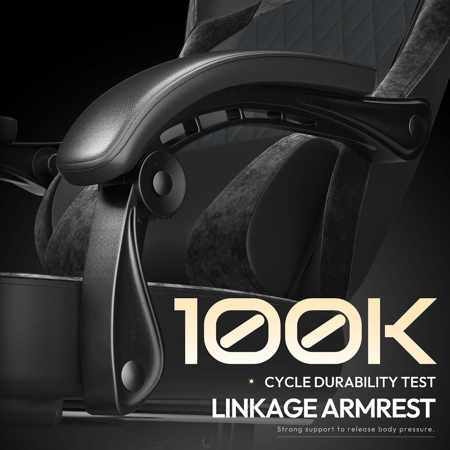 Dowinx Gaming Chair with Pocket Spring Cushion, Ergonomic Computer Chair with Massage Lumbar and Footrest for Adults, High Back Game Chair Leather for Office Gaming 300LBS, All White (Black)