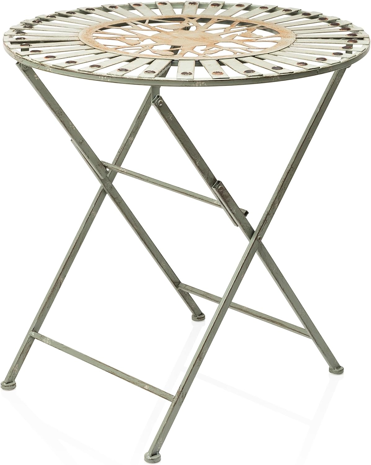 Alpine Corporation Indoor/Outdoor Bird Design 3-Piece Bistro Set Folding Table and Chairs Patio Seating