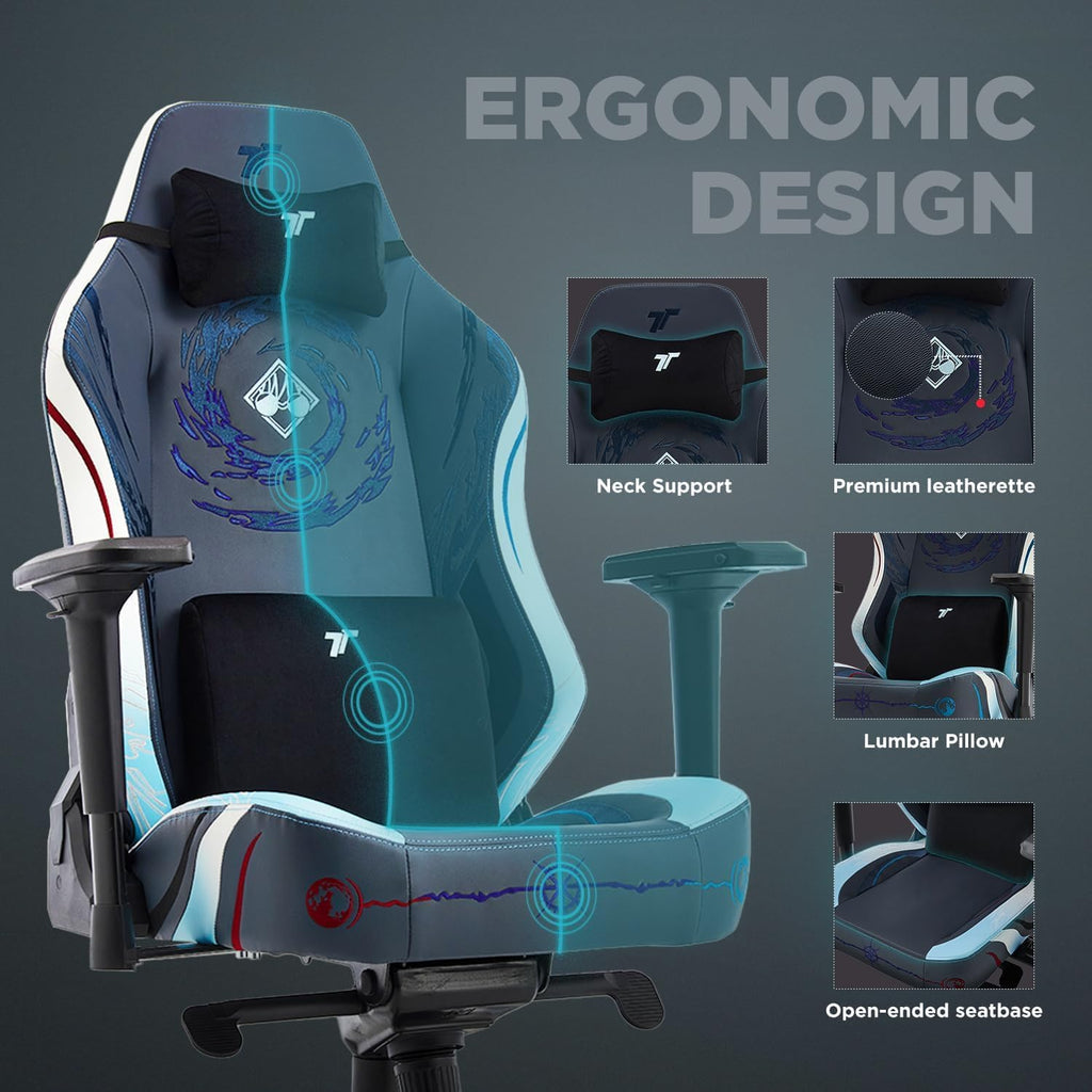 TTRACING Guardian Jujutsu Kaisen Gojo Gaming Chair, Office Chair High Back Computer Chair Leather Desk Chair Racing Executive Ergonomic Adjustable Swivel Task Chair with Headrest and Lumbar Support