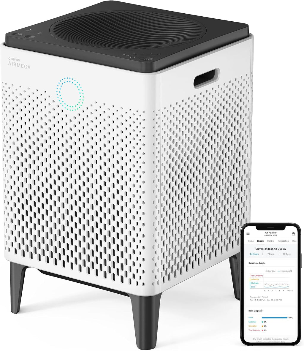 Coway Airmega 300S App-Enabled Smart Air Purifier (Covers 1,256 sq. ft.), True HEPA Air Purifier with Smart Technology, Compatible with Amazon Alexa