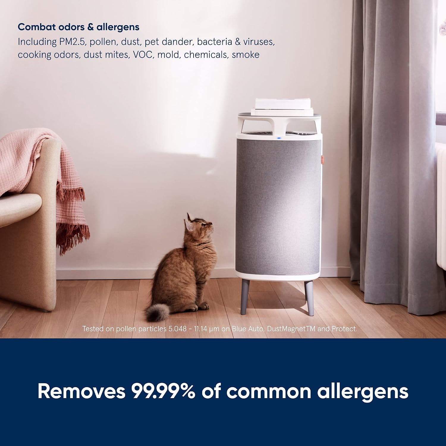 BLUEAIR Bedroom Air Purifier, Small Medium Room, Table Top Air Cleaner Dust Pet Dander Smoke Mold Pollen Bacteria Virus Allergen, Odor Removal, Home Office Nursery, Alexa,HEPASilent,DustMagnet 5240i