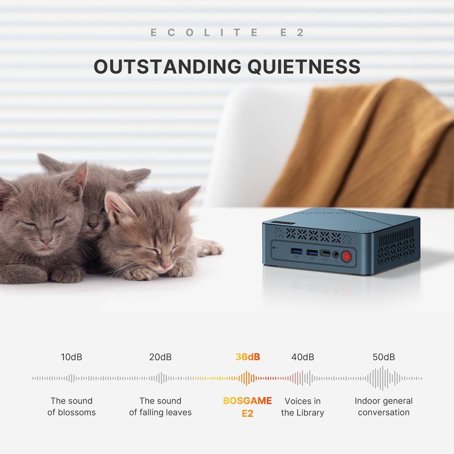 BOSGAME E2 Mini PC, AMD Ryzen 5 3500H (up to 3.7GHz), 16GB DDR4 RAM 512GB NVMe SSD, Desktop Computer 4K Triple Display via Dual HDMI & USB-C, WiFi 5, BT 5.0, Small Form Factor Business Office PC