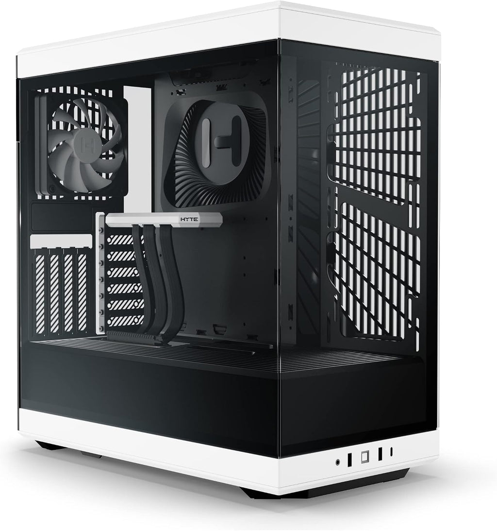Hyte Y40 Modern Aesthetic Panoramic Tempered Glass Mid-Tower ATX Computer Gaming Case with PCIE 4.0 Riser Cable Included, White (CS-HYTE-Y40-BW)