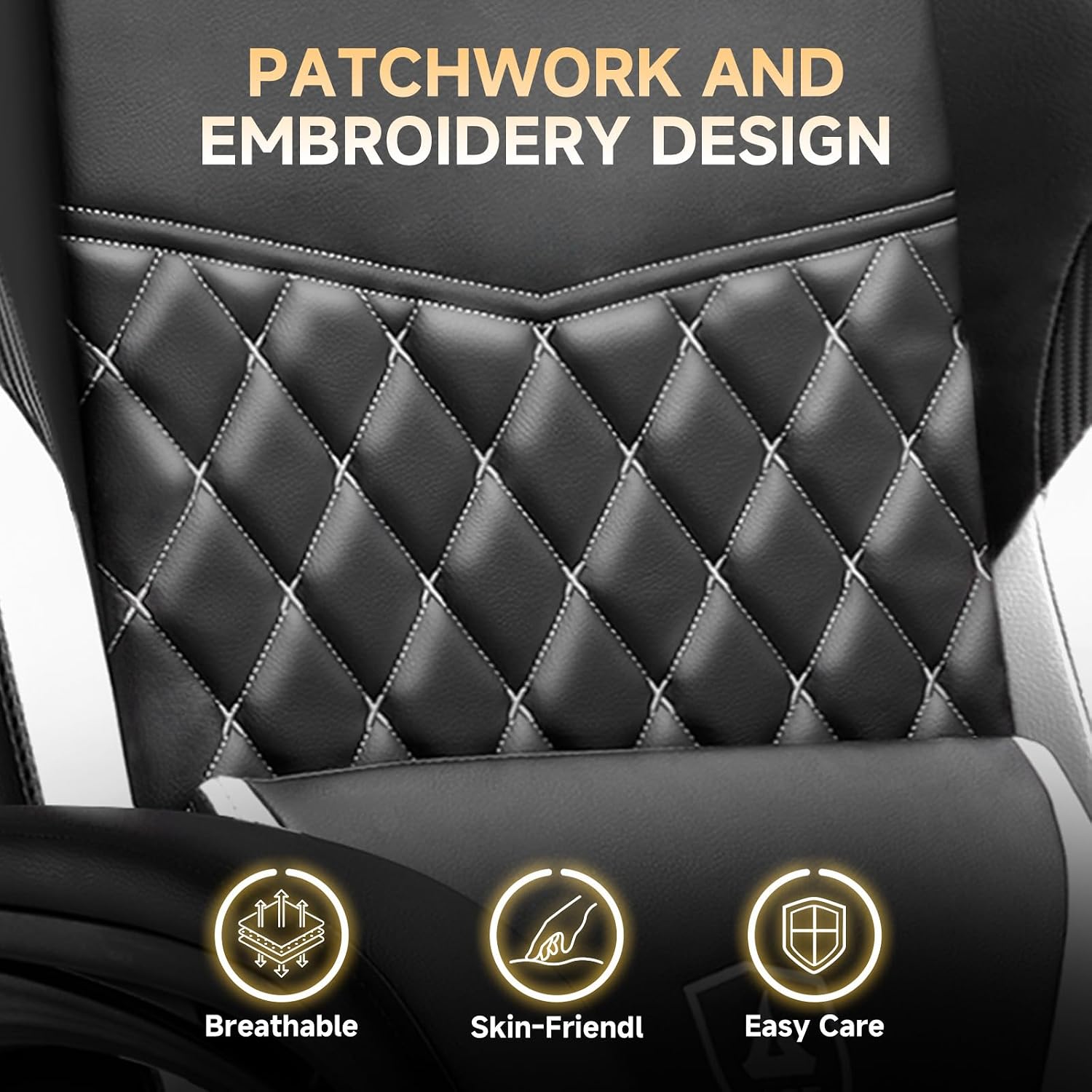 GTPLAYER Gaming Chair, High Back Leather Computer Gaming Chair with Footrest, Ergonomic Height Adjustable Office Chair with Removable Cover and Lumbar Support for Gaming and Work (WT)