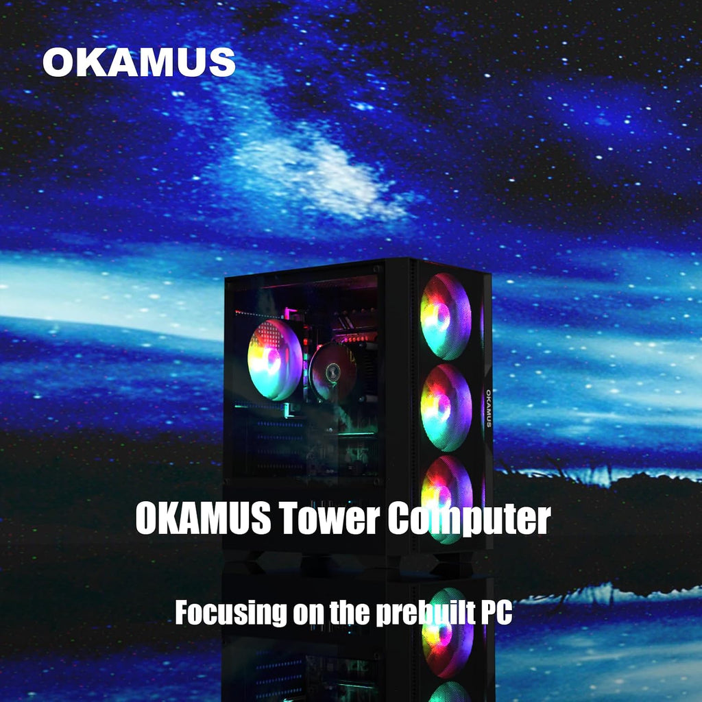 Gaming PC, i5 CPU Up to 3.6GHz, Integrated Graphics, 256 GB M.2, 8 GB RAM Pre-Built Computer, RGB Fans x 4, Win 11 Home，WiFi 6 + BT 5.3, 550W PSU (i5 CPU+256GB+8GB)