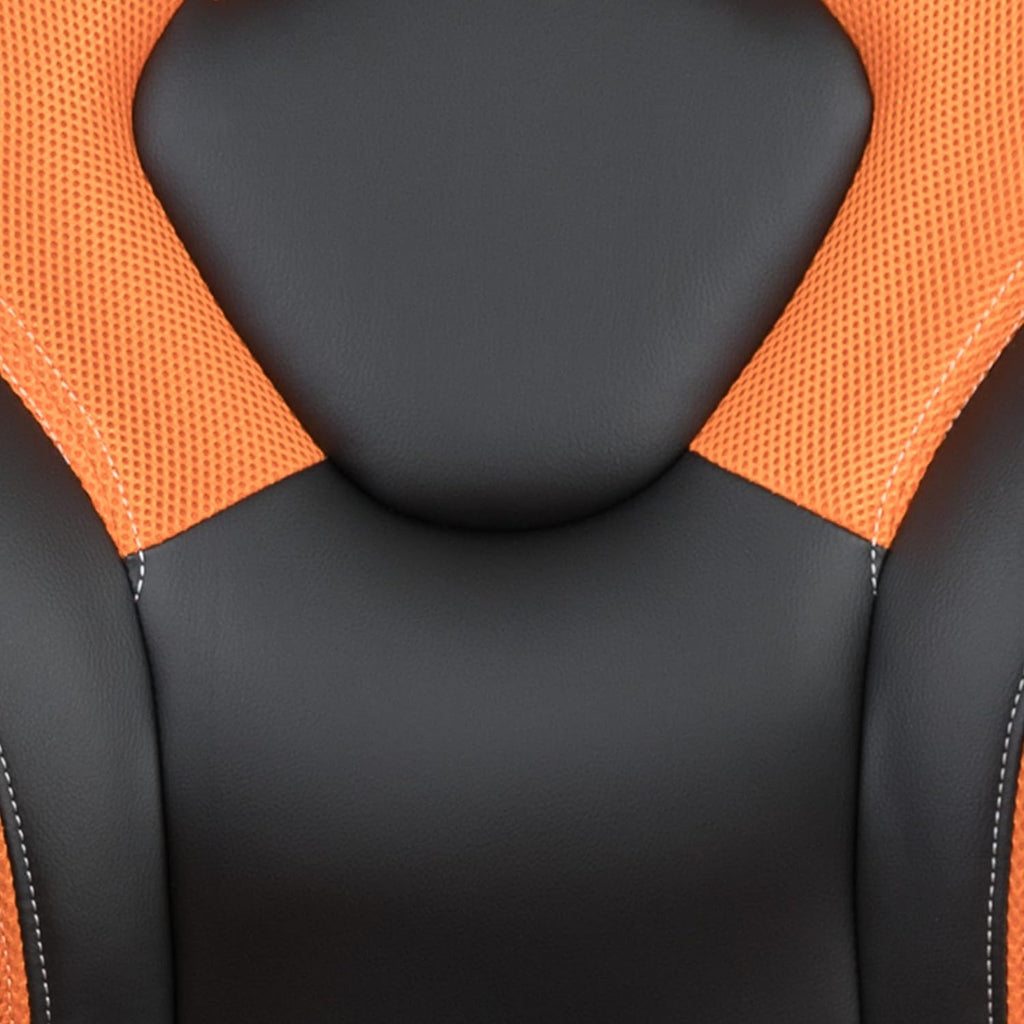 Flash Furniture X10 High-Back LeatherSoft Racing Style Gaming Chair with Flip-Up Arms, Ergonomic Padded Swivel Computer Chair, Orange/Black
