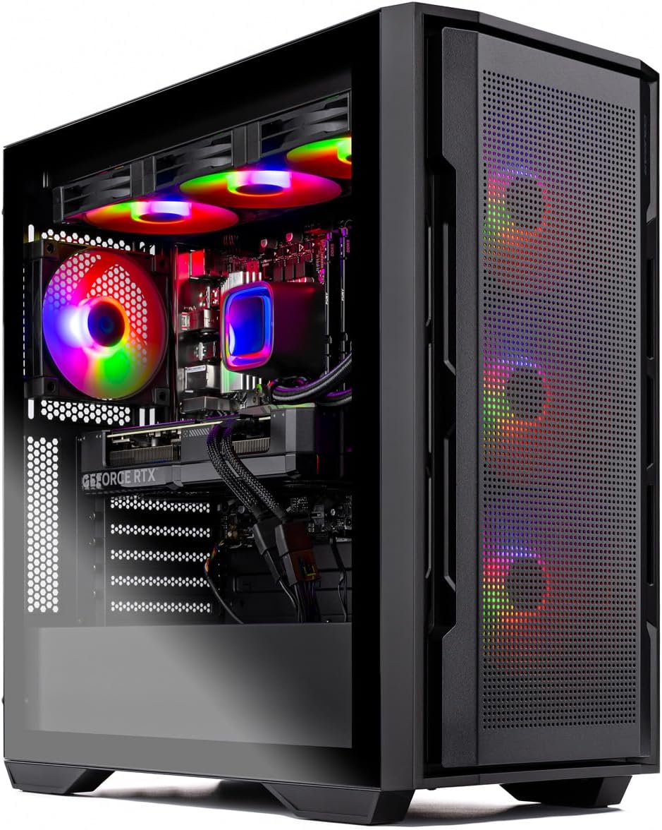 Skytech Gaming Rampage Desktop PC, Ryzen 7 9700X 3.8 GHz (5.5GHz), NVIDIA RTX 5070 12GB, 1TB Gen4 NVMe SSD, 32GB DDR5 RAM 6000 RGB, 850W Gold PSU, 360mm ARGB AIO, Wi-Fi, Win 11