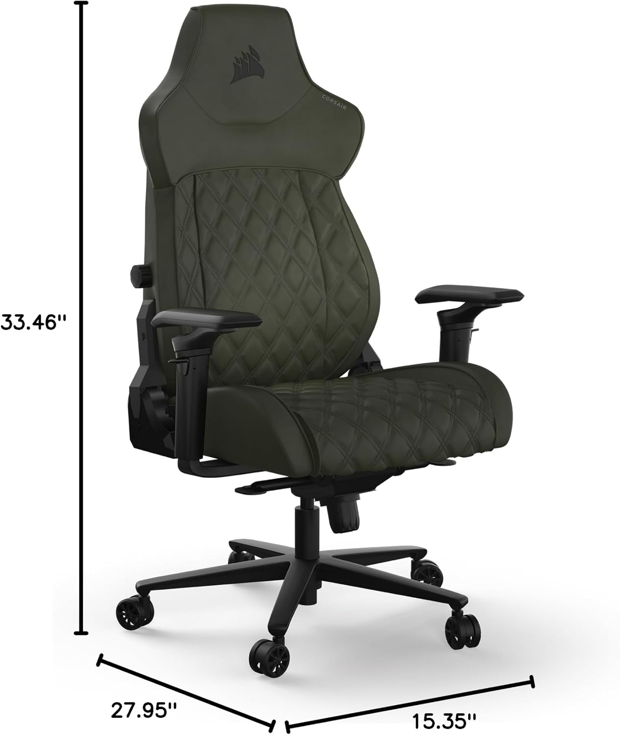Corsair TC500 Luxe Gaming Chair – Premium Breathable Fabric – Wide Seat – Five-Way Adjustable Armrests – Adjustable Built-in Lumbar Support – 90-135 Degree Recline – Sherwood