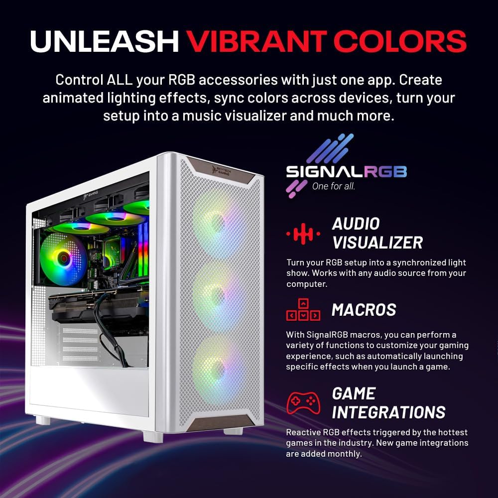 Skytech Gaming Chronos 3 Desktop PC, Ryzen 7 7700X 4.5 GHz (5.4GHz), NVIDIA RTX 5070 12GB, 1TB NVMe SSD, 32GB DDR5 RAM 5600 RGB, 850W Gold PSU, 360mm ARGB AIO, Wi-Fi, Win 11