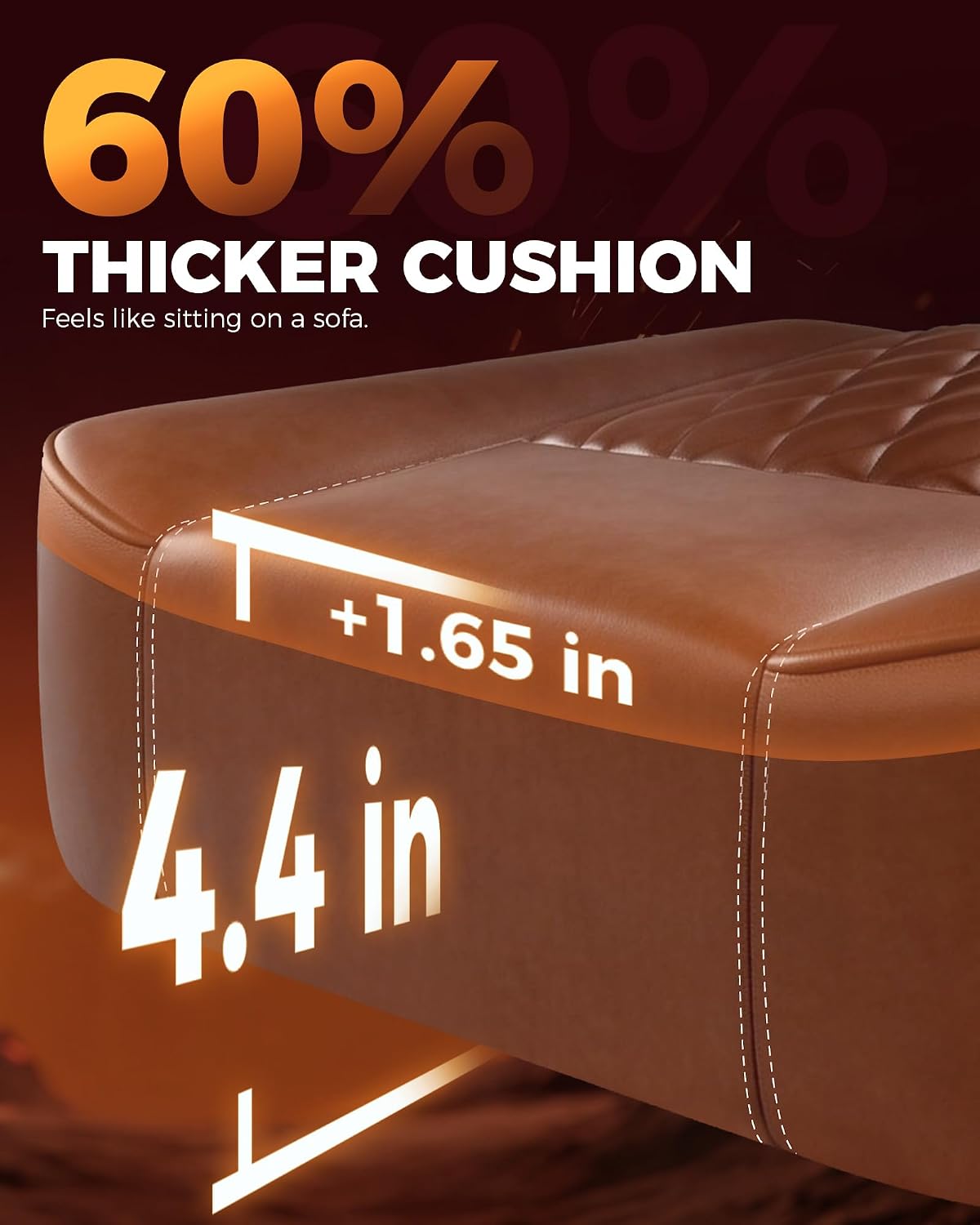 GTPLAYER Big and Tall Gaming Chair with Footrest, Ergonomic Office Desk Chair with 4.4in Thick Cushion and Wide Wingless Seat, Comfortable Leather Computer Chair, Predator Series, Chocolate Brown