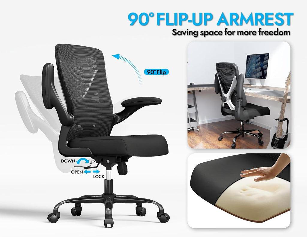 Ergalithic Ergonomic Office Chair - X-Shaped Computer Desk Chairs Comfy, Mesh High-Back Gaming Chair with Adjustable Lumbar Support, Executive Task Chair for Adults, Comfortable for Long Hours