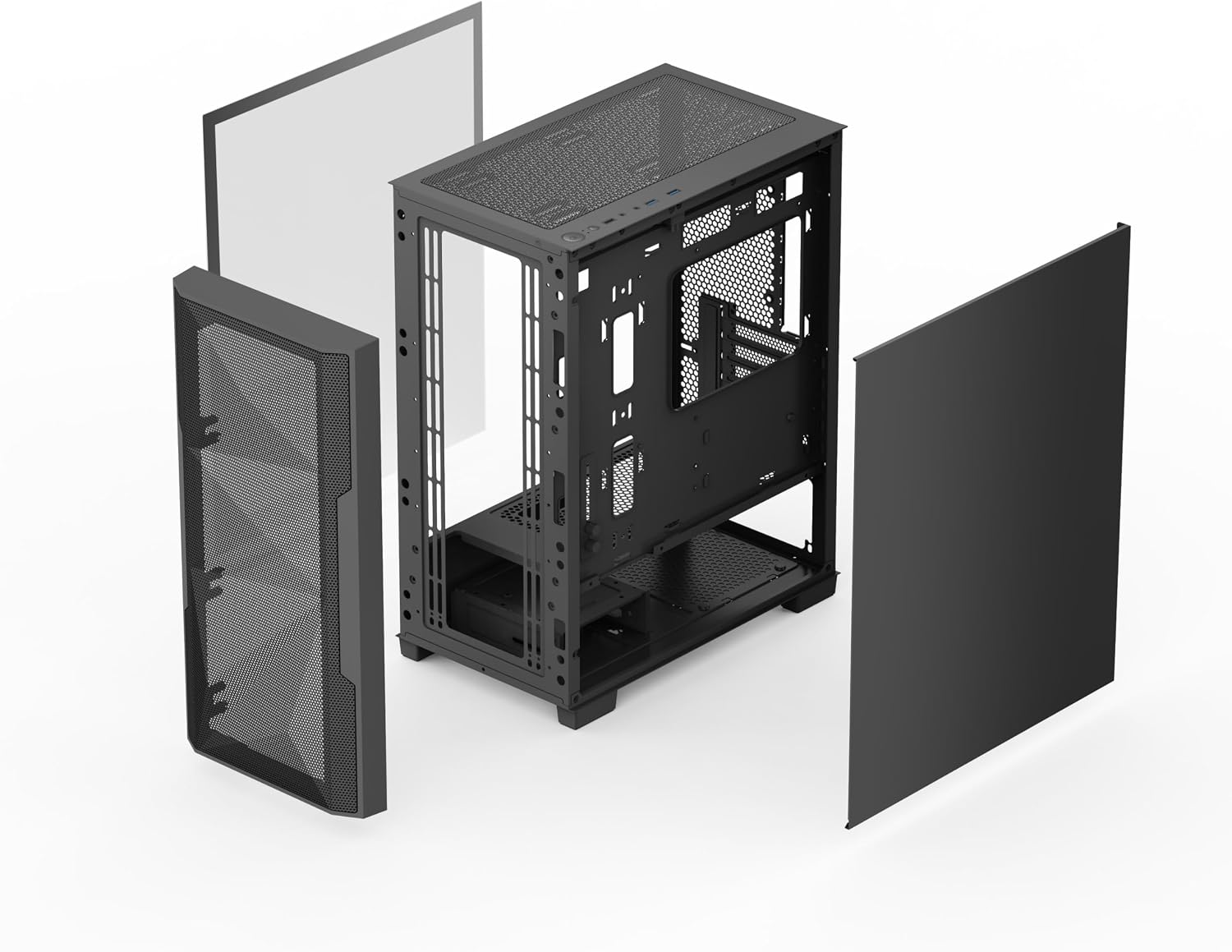 Rosewill FBM-X6 Micro ATX Mid Tower Case - Tempered Glass Side Panel, High Airflow, 4X PWM ARGB Fans, Dedicated Cable Routing Clips, Pre-Installed 650W 80+ Gold Power Supply - Black