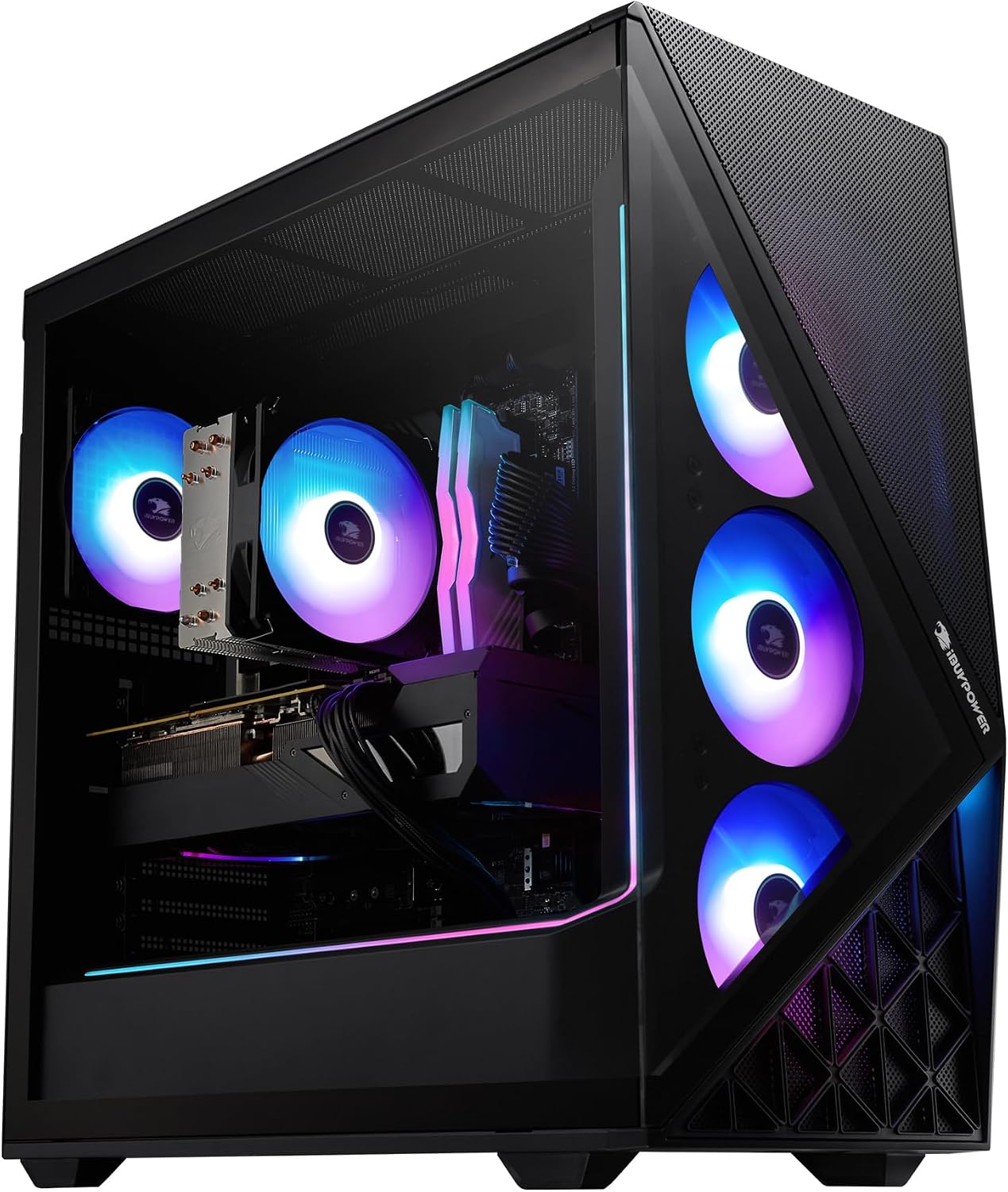 iBUYPOWER Slate Gaming PC Desktop Intel Core Ultra 7 265F CPU, NVIDIA GeForce RTX 5060 8GB GPU, 32GB DDR5 RGB 5200MHz RAM, 1TB NVMe SSD, Windows 11 Home, Computer w/Keyboard and Mouse - SBI7N5603
