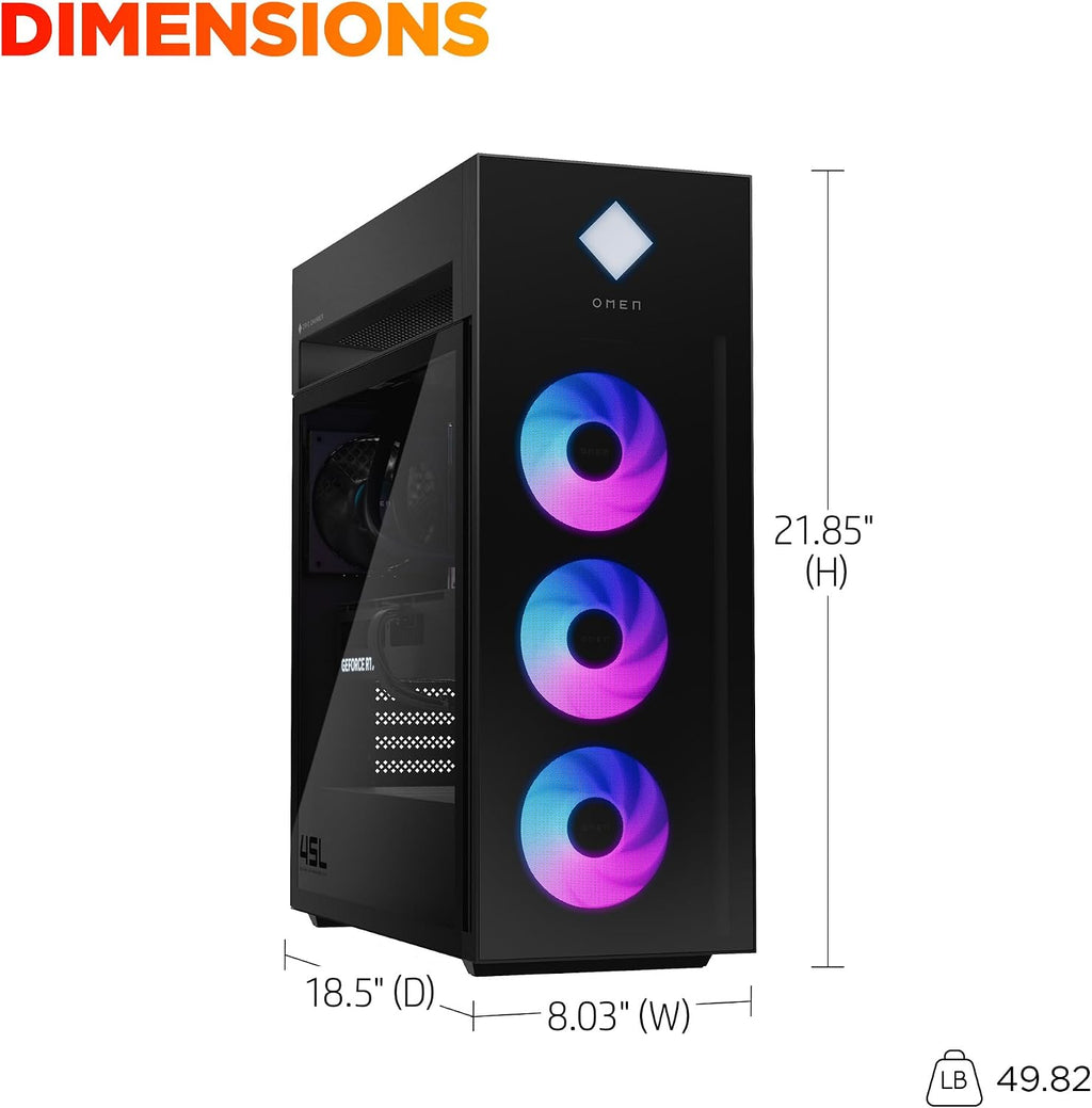 HP OMEN 45L Gaming Desktop, Intel Core Ultra 9 285K, 64 GB RAM, 2 TB SSD, NVIDIA GeForce RTX 5090, Windows 11 Pro, Microsoft Copilot, Tempered Glass, GT22-3090 (2025)