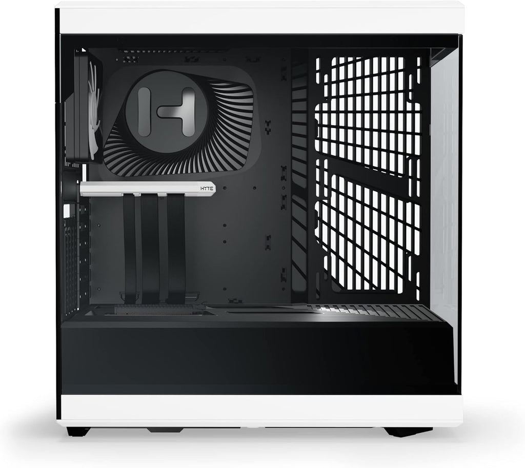 Hyte Y40 Modern Aesthetic Panoramic Tempered Glass Mid-Tower ATX Computer Gaming Case with PCIE 4.0 Riser Cable Included, White (CS-HYTE-Y40-BW)