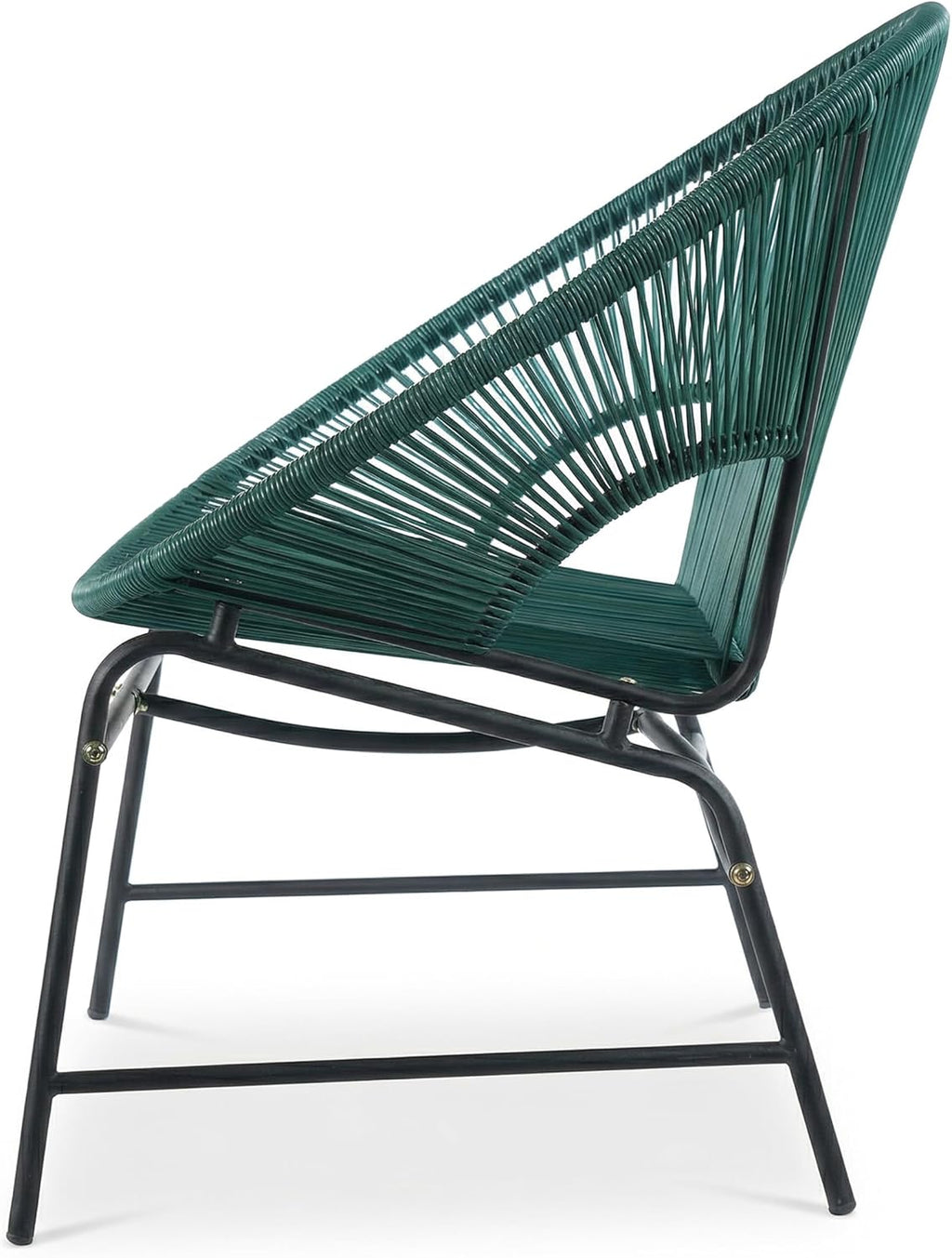 Christopher Knight Home Dessa 3 Piece Patio Furniture Set, Wicker Patio Loveseat Sofa and Accent Chair Set of 2, Metal Double Papasan Chair, Teal