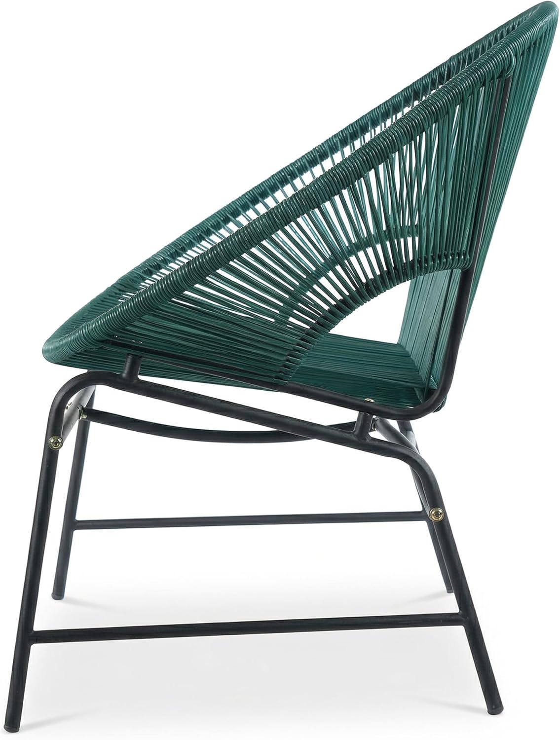 Christopher Knight Home Dessa 3 Piece Patio Furniture Set, Wicker Patio Loveseat Sofa and Accent Chair Set of 2, Metal Double Papasan Chair, Teal
