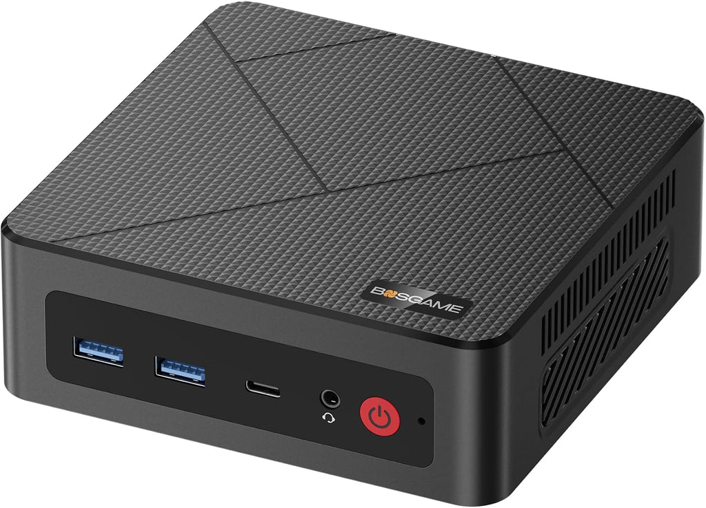 BOSGAME E4 Mini PC, AMD Ryzen 5 3550H (Up to 3.7GHz), 16GB DDR4 1TB NVMe SSD, Small Form Factor Desktop Computer Support Triple Display 4K@60Hz, Dual Gigabit Ethernet for Business, Office, Home